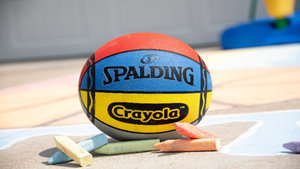 A Crayola-inspired Spalding basketball. 