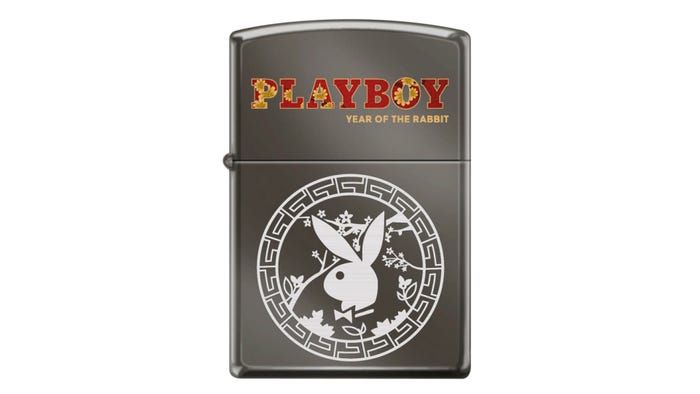 The Zippo line of Playboy Year of the Rabbit lighters.
