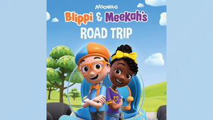 “Blippi & Meekah’s Road Trip Podcast cover art, iHeartPodcasts, Moonbug Entertainment 