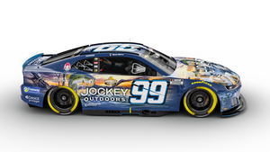 NASCAR vehicle with Agnew's art.