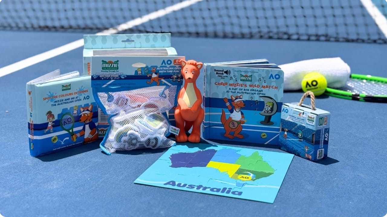 Mizzie The Kangaroo has created a limited-edition range of educational toys, Australian Open Mizzie The Kangaroo has created a limited-edition range of educational toys, Australian Open
