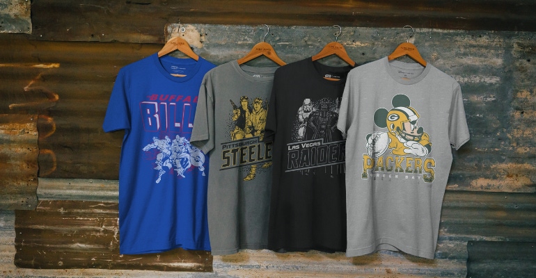 Disney NFL Join Junk Food Clothing for Team Themed Apparel License Global