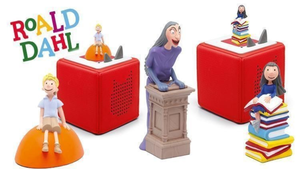 tonies box featuring characters from The Witches,” “Matilda,” and “James and the Giant Peach."