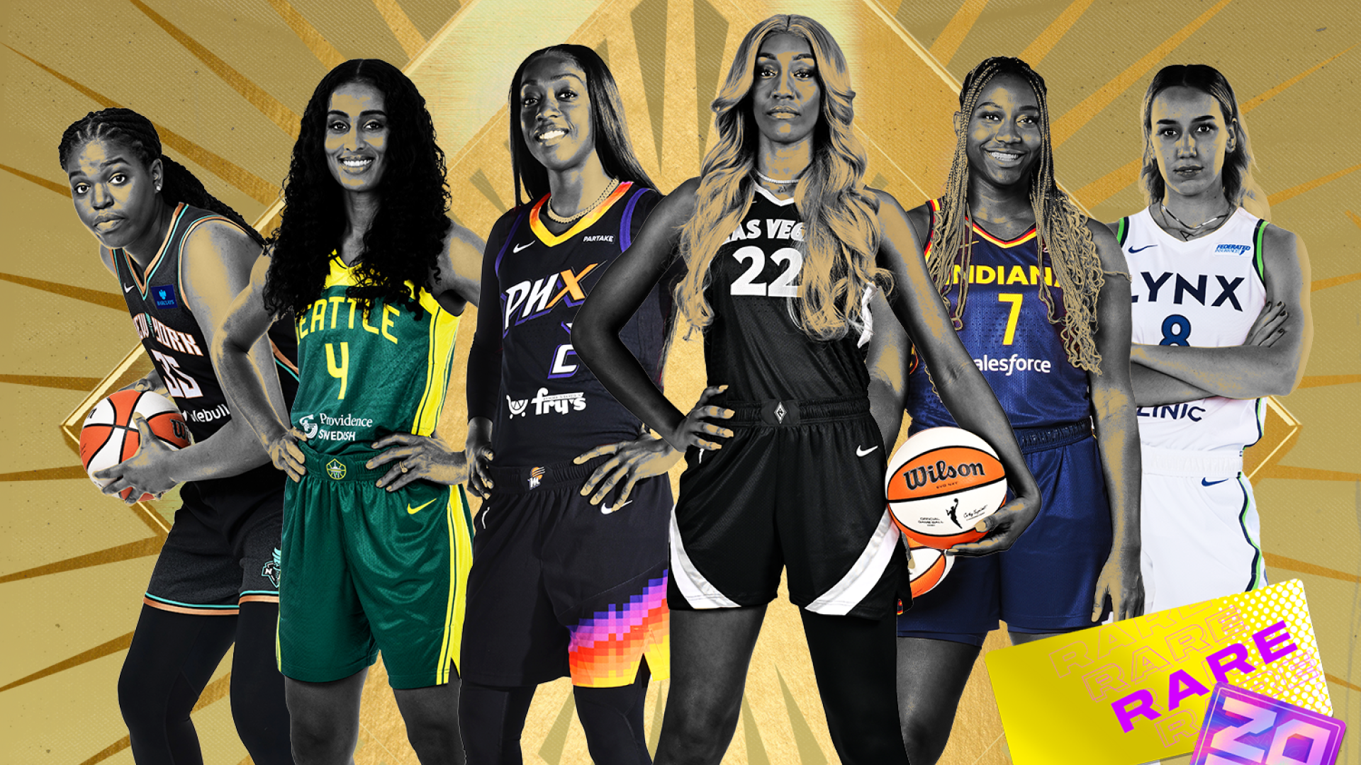 Dapper Top Shot Product with WNBA AllStars Jonquel Jones, Skylar DigginsSmith, Kahleah Copper, A’ja Wilson, Aliyah Boston and Alanna Smith