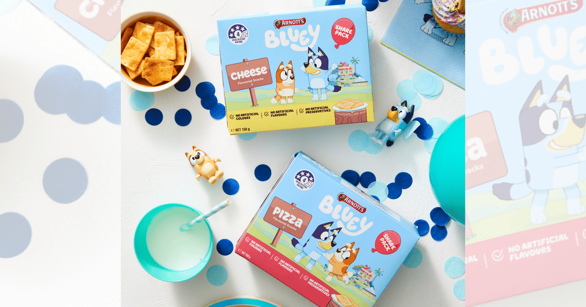 Foods In Bluey Arnott’s Launches New ‘Bluey’ Snacks Share Packs | License Global