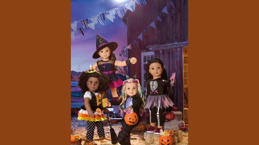 Halloween-inspired American Girl Dolls. 
