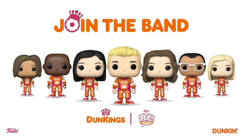 Pop! Yourself Funko Pops decked out in The DunKings’ orange and pink tracksuit, Funko, Dunkin’