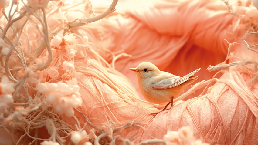 An image of a bird created with Peach Fuzz. 