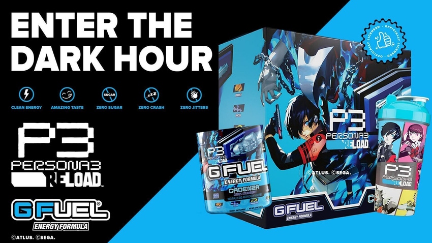 “Persona 3 Reload” Energy Drink, G FUEL, ATLUS