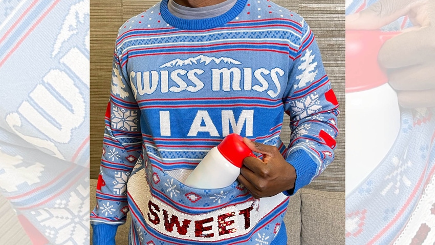 Swiss Miss holiday sweater.