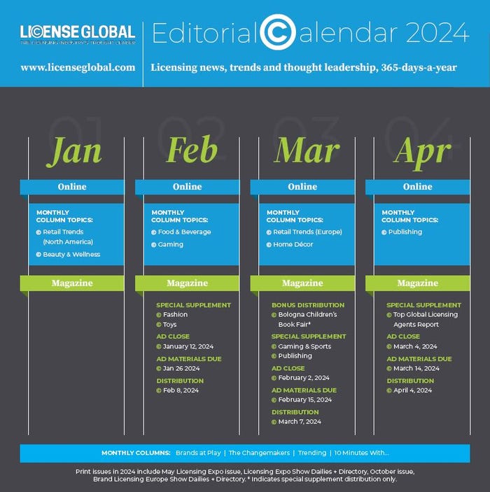 The License Global 2024 Editorial Calendar