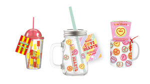 Drunmstick Milkshake Cup, Love Hearts Mason Cup and Love Hearts Chocolate and Marshmellow Topper, Swizzles