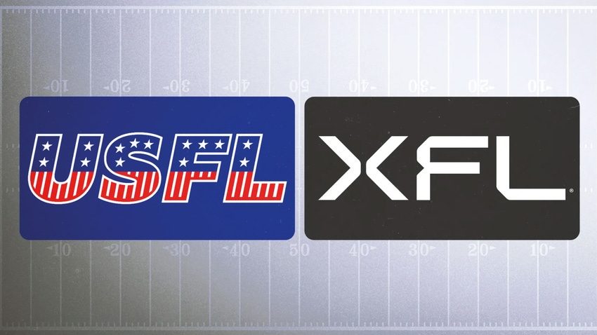 USFL and XFL logos. 