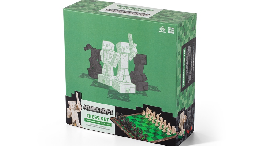 Overworld Heroes vs Hostile Mobs Chess Set, ‘Minecraft’, The Noble Collection