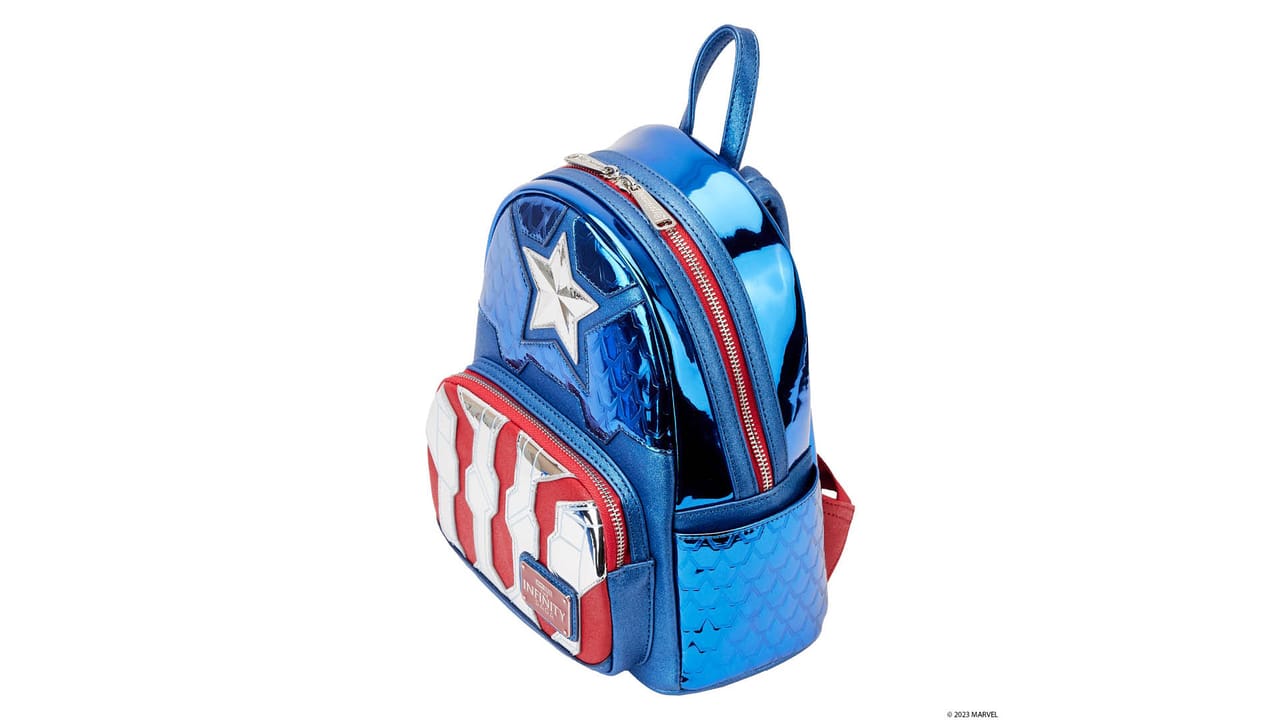 captain marvel mini backpack loungefly America Shield US Exclusive It has awesome cartoon style detail of Captain Marvel Marvel Loungefly Captain America Shine