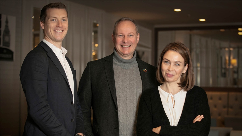 (L to R): James Barlow, Simon Foulkes and Magdalena Foulkes.