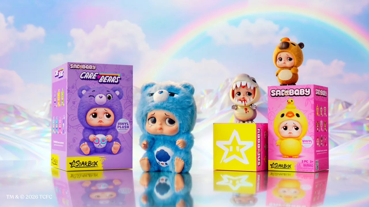 Sad Baby Care Bears keychains
