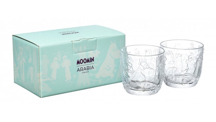 Moomin Arabia Tumbler 28cl Clear Two-Piece Pack from Mystical Forest Collection
