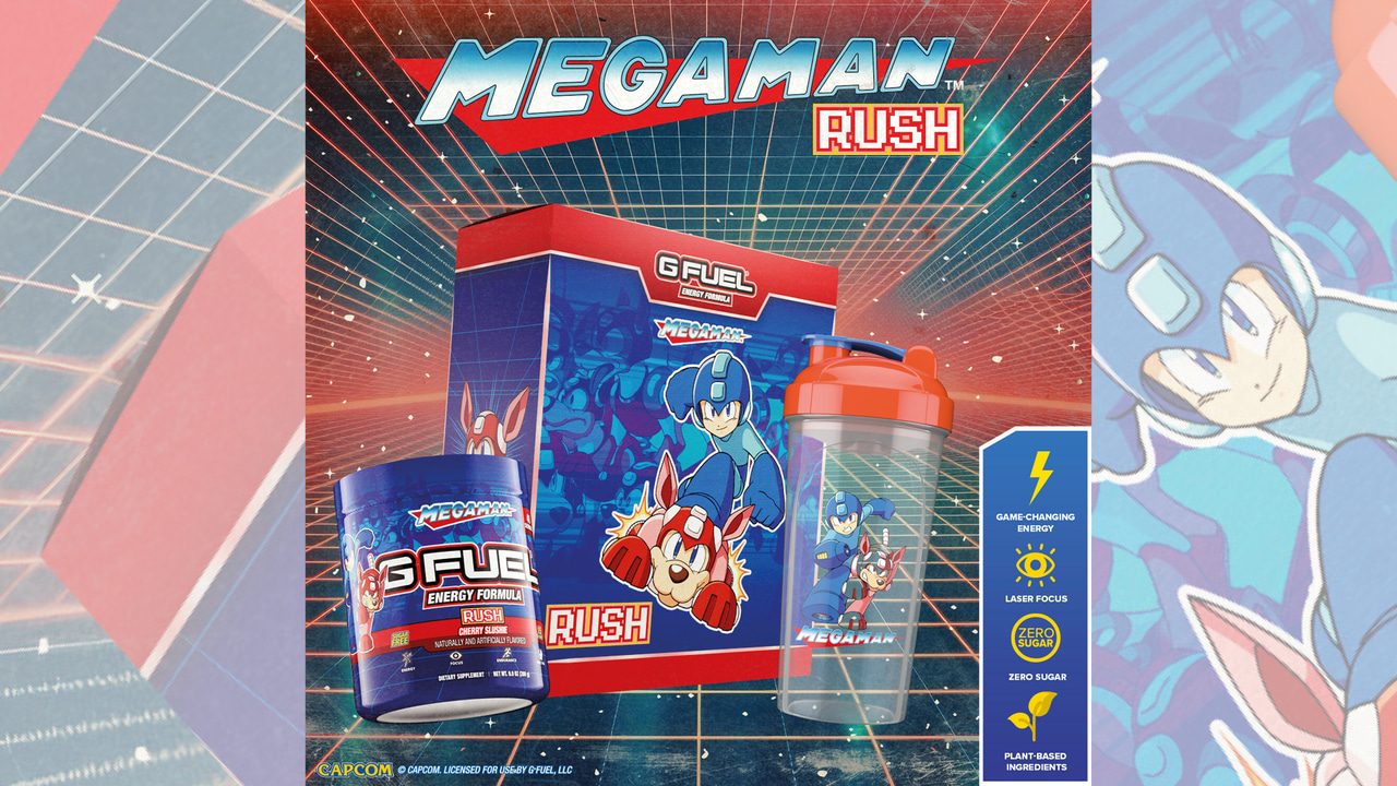 G FUEL x Capcom Release Mega Man Cherry Slushie Energy Drink | License ...