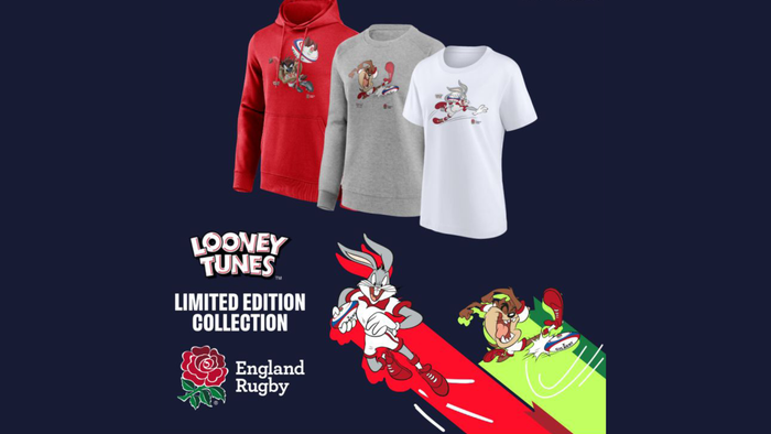 Looney Tunes x England Rugby apparel
