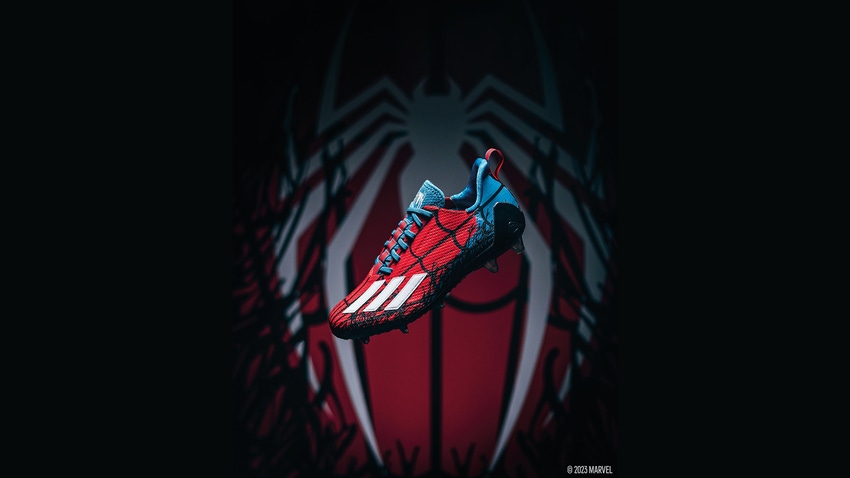 adizero 12.0 football cleat inspired by "Spider-Man 2."