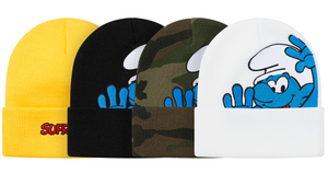Supreme beanies featuring the Smurfs.
