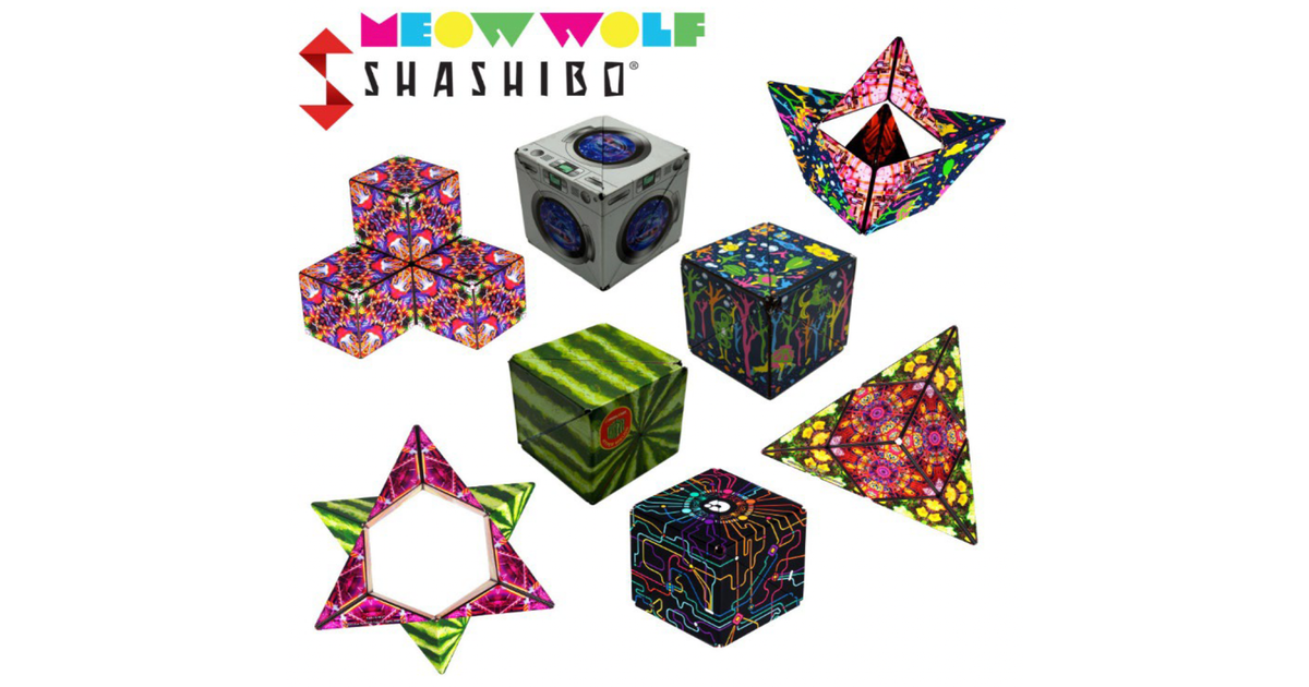 Meow Wolf Designs Shashibo Cubes for Fun In Motion Toys