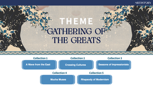 Image from Artistory describing the Gathering of the Greats theme.