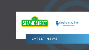 Sesame Workshop and Singing Machine logos, respectively. 
