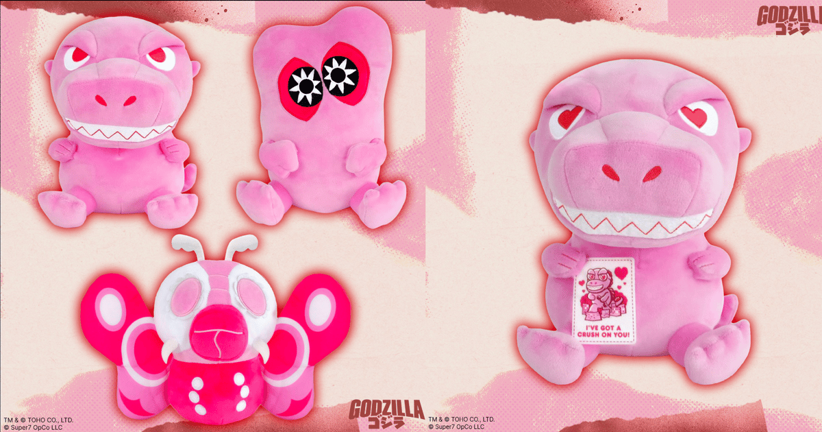 Super 7 Makes Godzilla and Mothra Go Pink for Valentine's Day