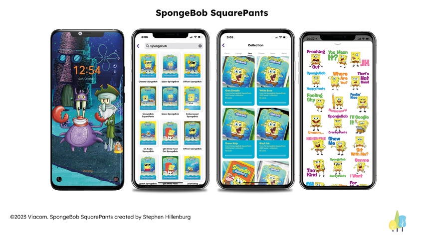 SpongeBob SquarePants mobile messaging stickers. 