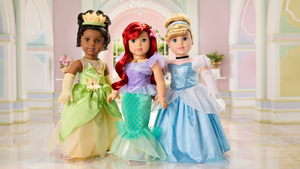 (From L to R): Tiana, Ariel and Cinderella dolls.