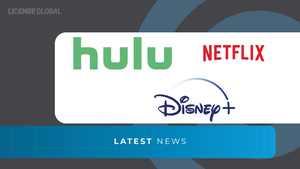 Netflix, Hulu and Disney+ logos, respectively.