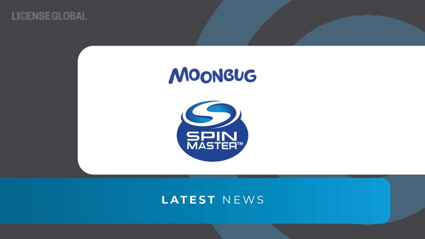 Moonbug and Spin Master logos. 