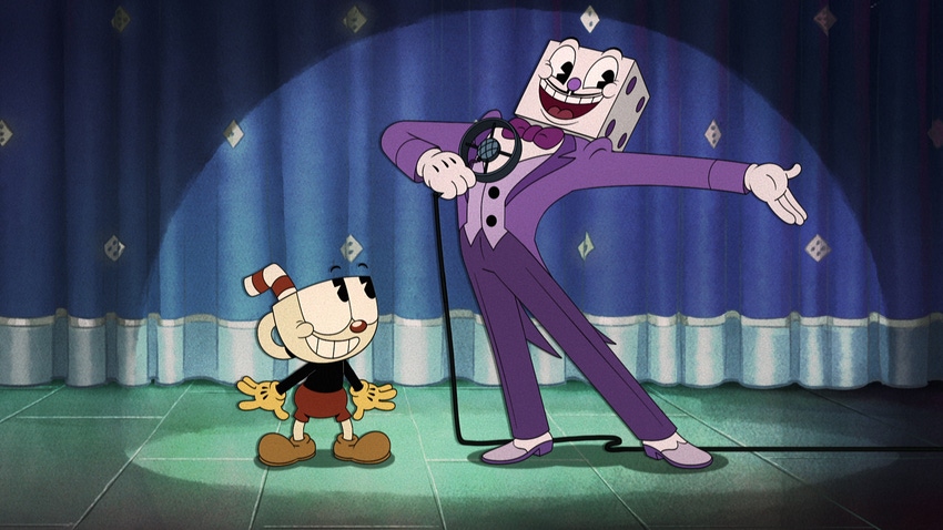 I painted that one cutscene with the show's style of The Devil and King Dice  : r/Cuphead