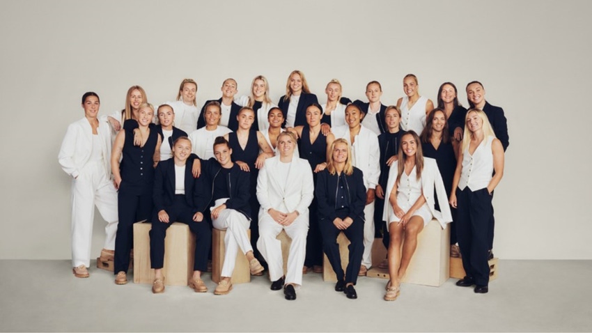England Lionesses wearing the M&S X FA Womenswear Collection