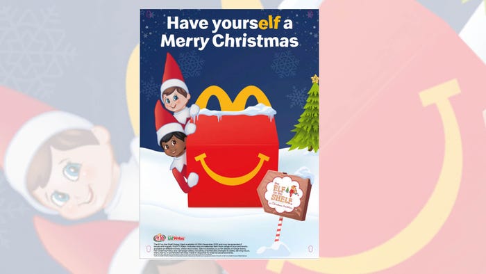 The Elf on the Shelf Happy Meal poster, McDonald’s The Elf on the Shelf Happy Meal poster, McDonald’s