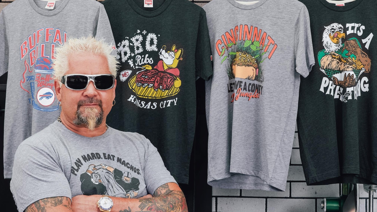 Guy Fieri Homage Create T Shirts Celebrating Local Flavors of NFL Teams License Global
