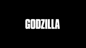 Godzilla title card. 