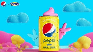 A can of Pepsi x Peeps marshmallow soda. 