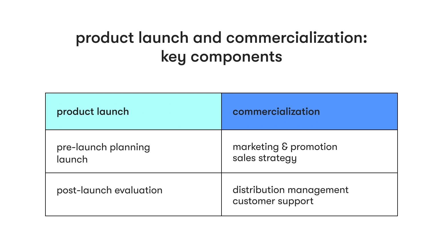 product launch and commercialization in the new product development process: key components