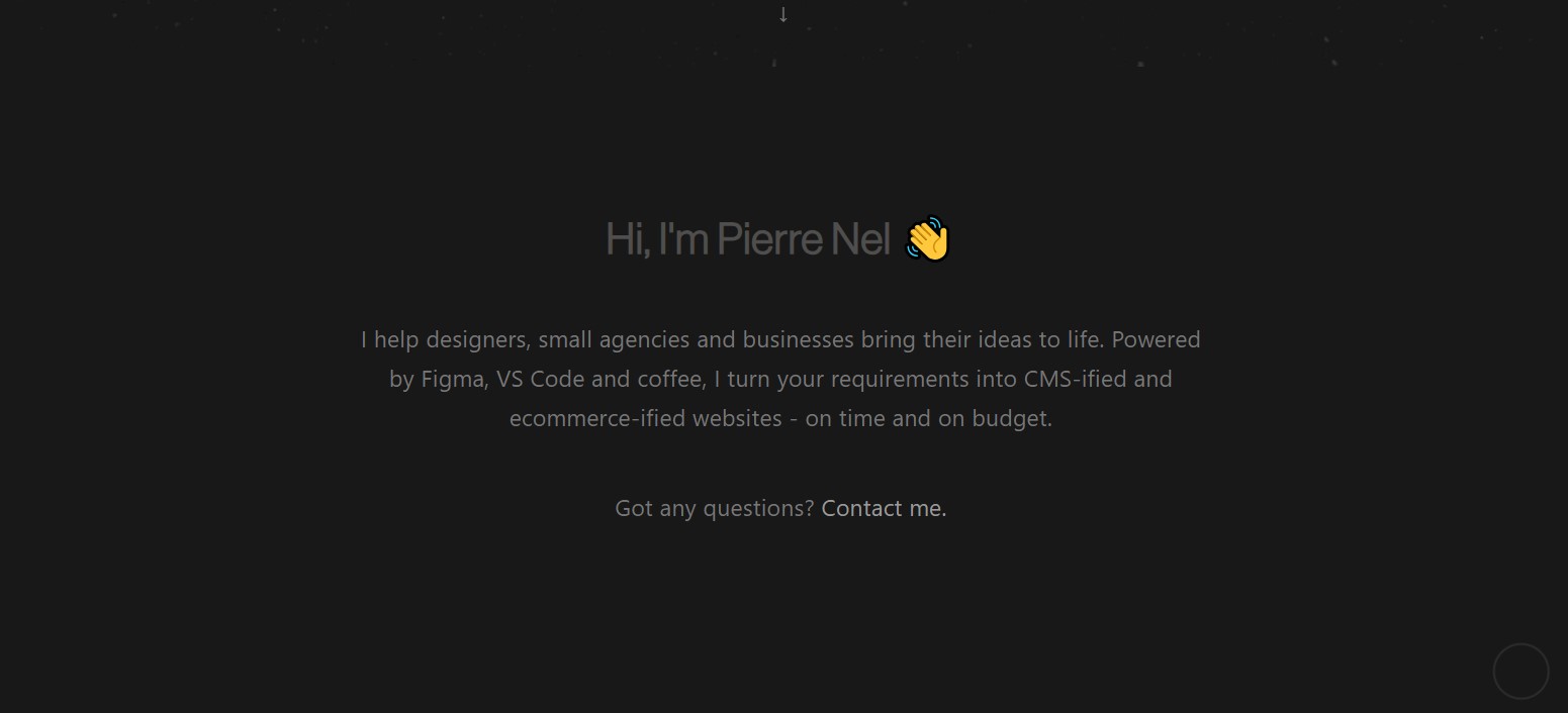 Pierre Nel as a backend developer portfolio example