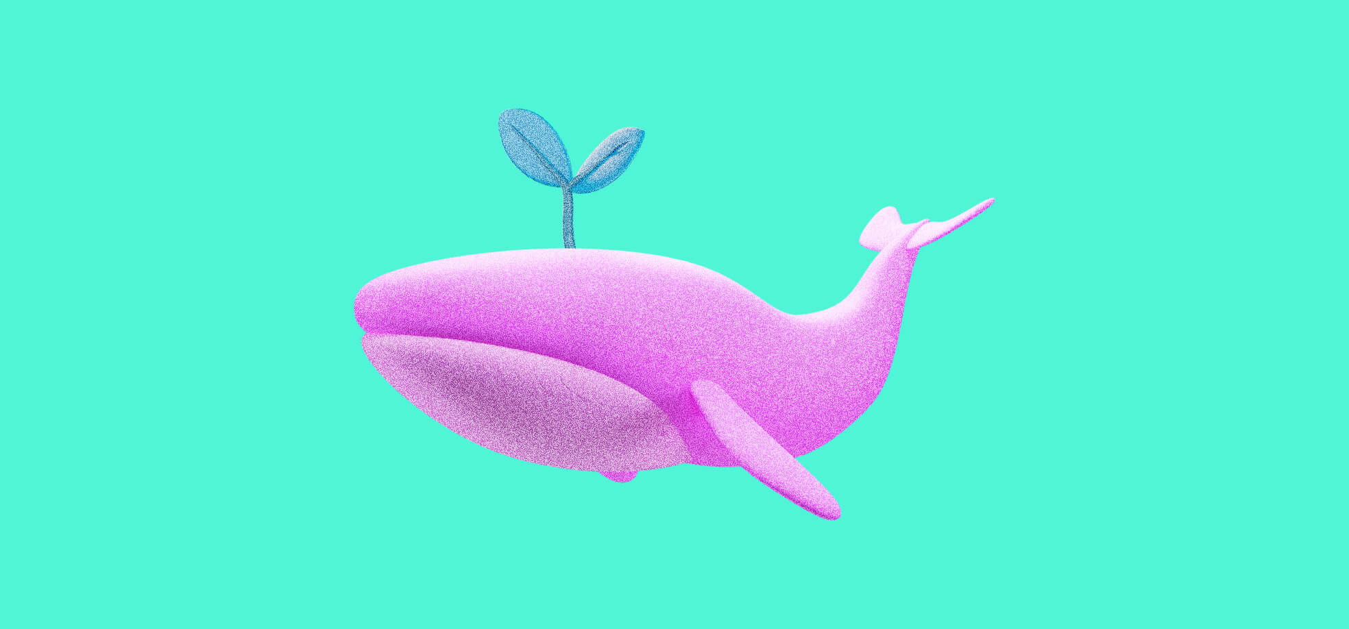 illustration of a sprout growing on a whale