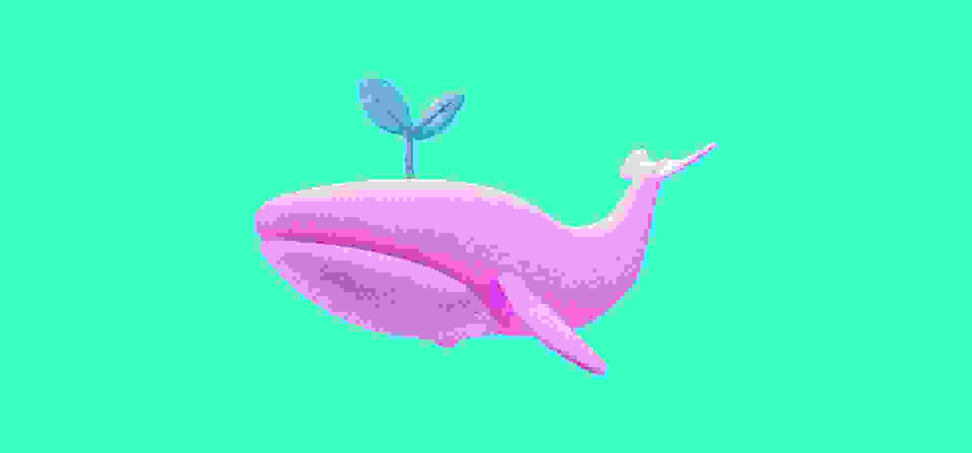 un brote que crece en una ballena