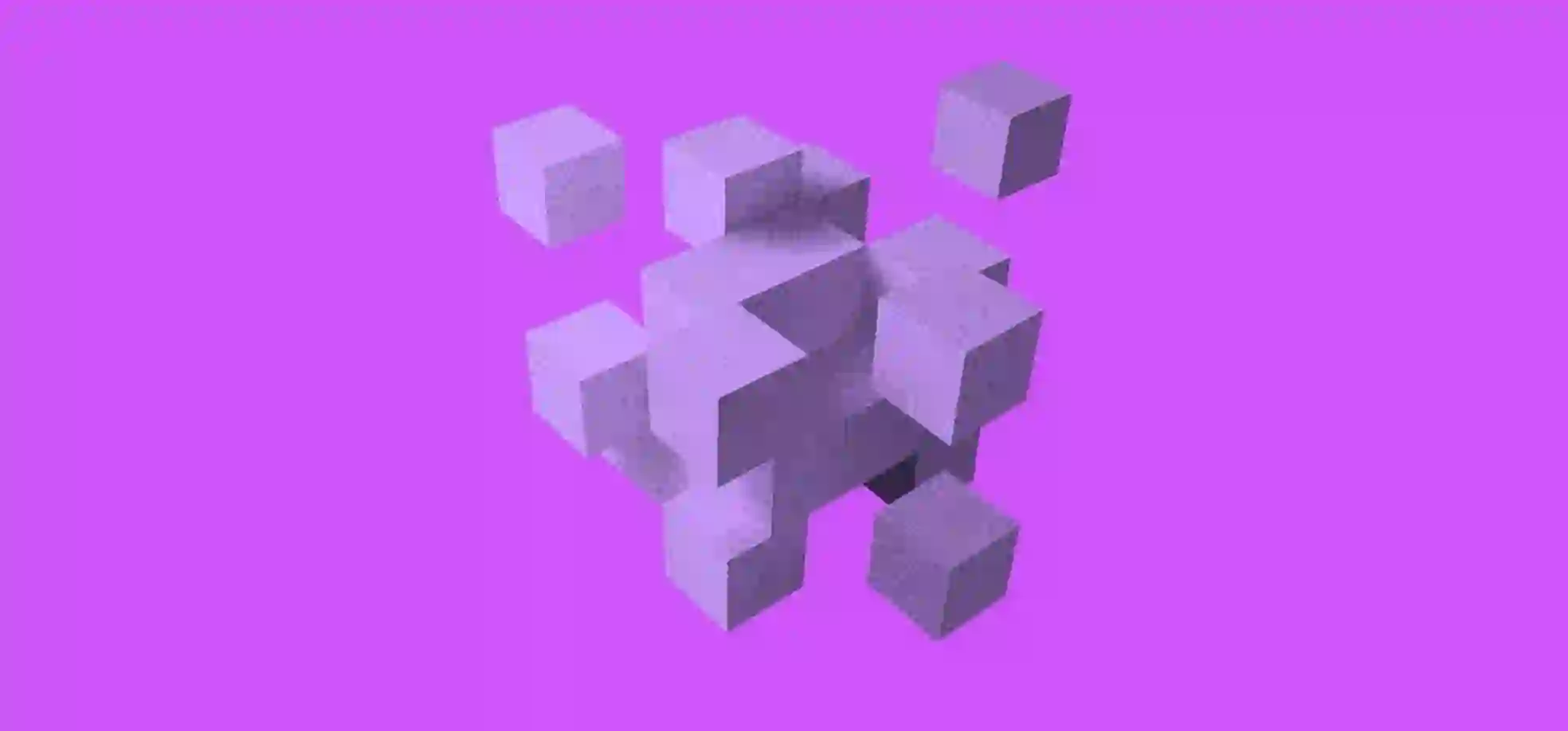 cube illustrations on a purple background
