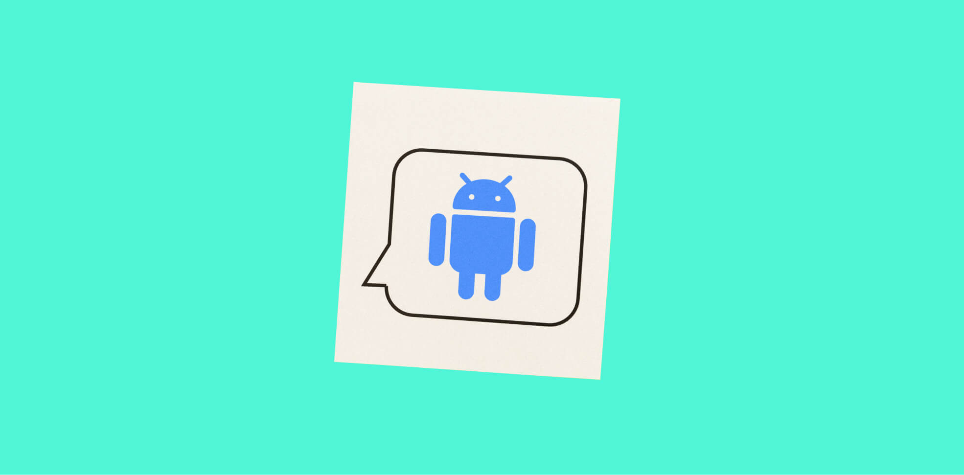 a symbol of Android on a sheet of paper