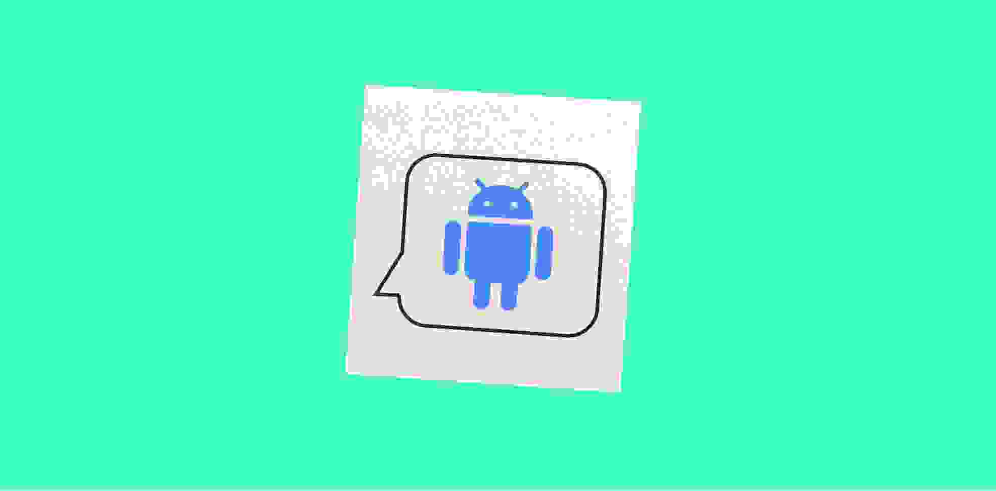 a symbol of Android on a sheet of paper