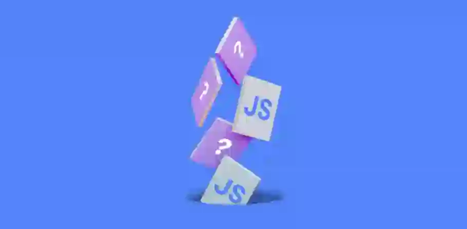 Icono de JavaScript en rectángulos sobre un fondo azul