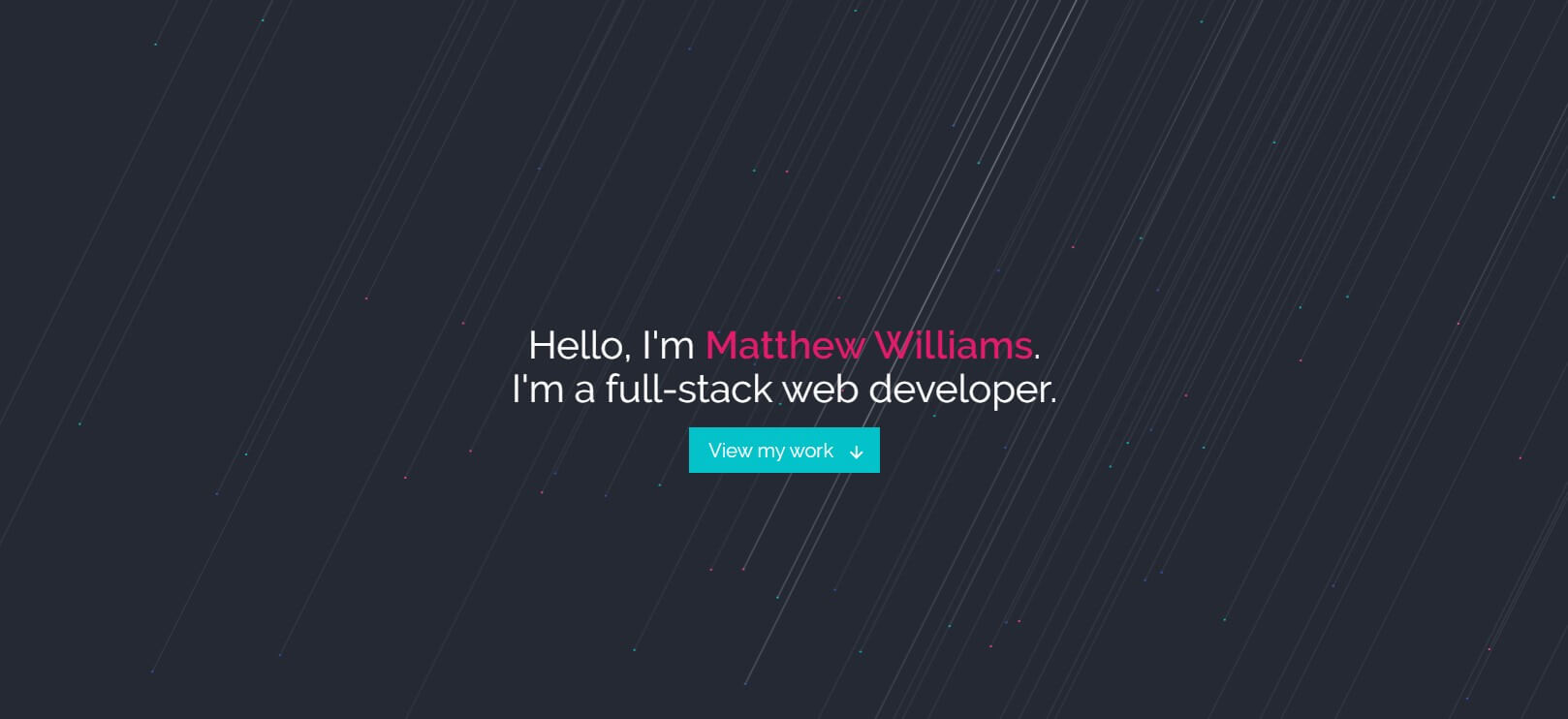 Matthew Williams as a backend developer portfolio example