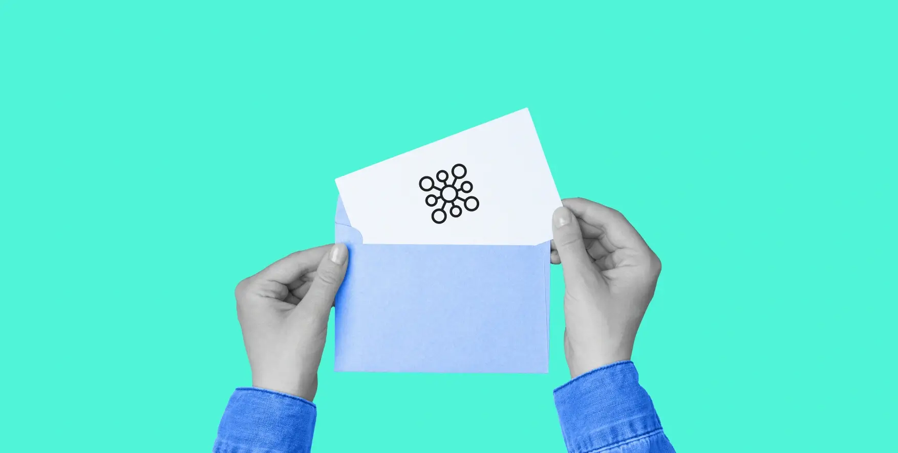 a sheet of paper with a data engineer symbol in an envelope